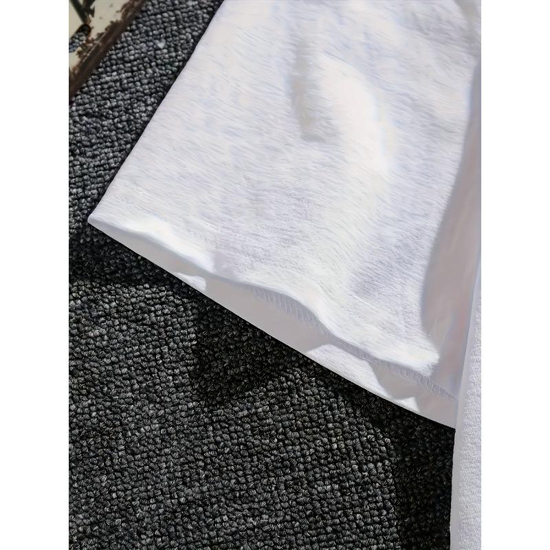 European Size Women'S Casual Crew Neck T-Shirt with Butterfly & Floral Print - Soft White, Short Sleeve, Spring/Summer Top, Casual Wear