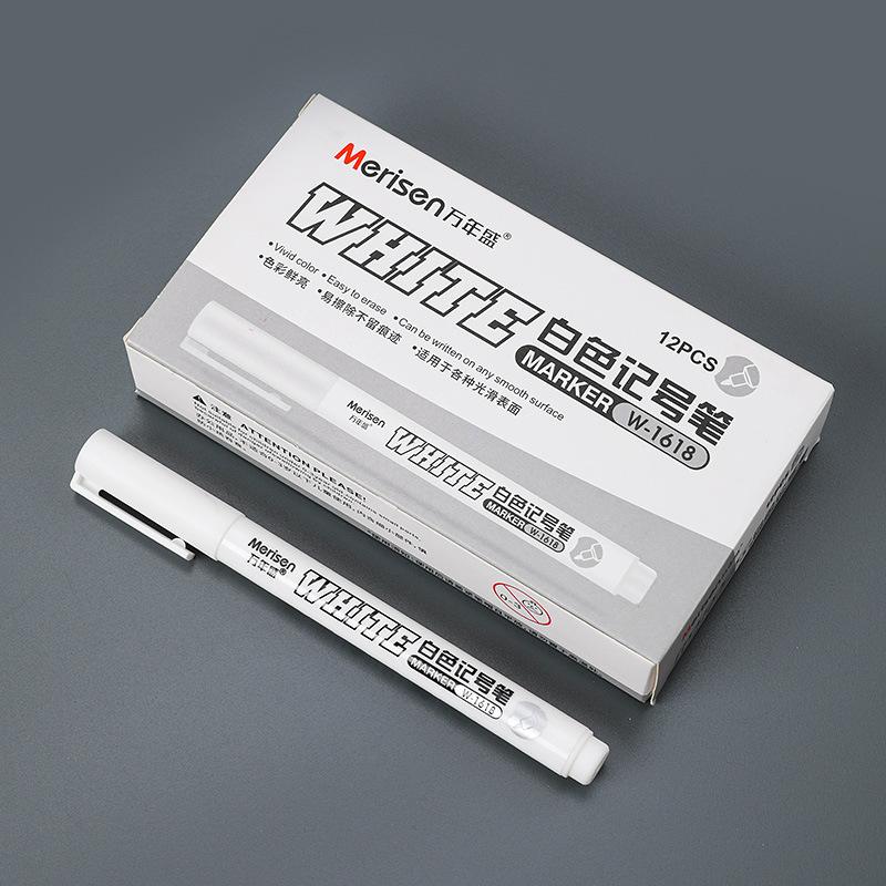 White Paint Marker Pens,Permanent Waterproof And Quick-Dry Markers,Fine Point For Rock,Plastic,Metal,Glass,Wood,Tire,Ceramic
