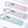 Durable 3-in-1 Ruler With Protractor Clear Multi-function Ruler 15cm Calculator Ruler School Office