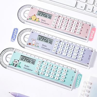 Langlebige 3-in-1-Lineal mit Winkelmesser Klare Multifunktionslineal 15cm Taschenrechner-Lineal Schule Büro