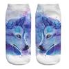 Cute Casual Work Business Cotton Socks 3D Wolf Head Print Medium Sports Socks 