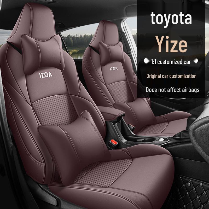 Toyota IZOA CHR Leather Car Seat Covers, Universal, All-Season, Fully Enclosed Cushions.