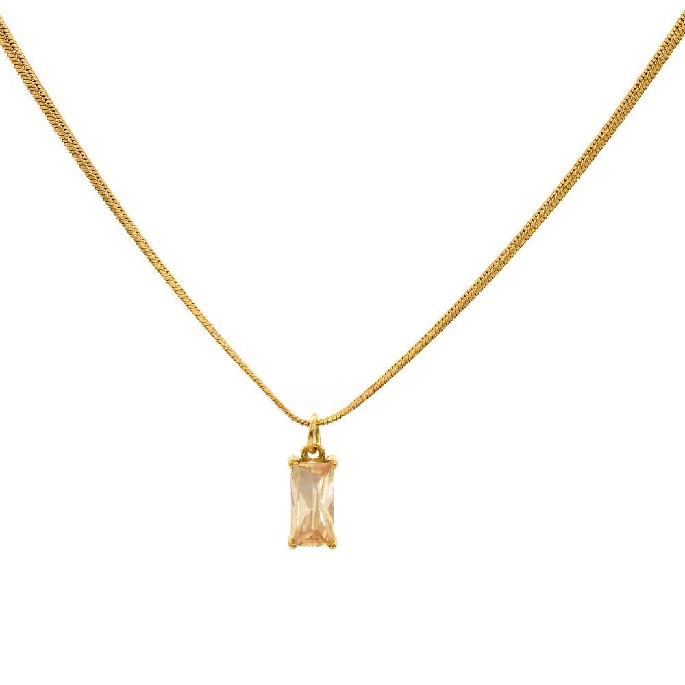 Barevný čtvercový zirkonový přívěsek náhrdelník z nerezové oceli klíční řetízek ženský nádherný náhrdelník