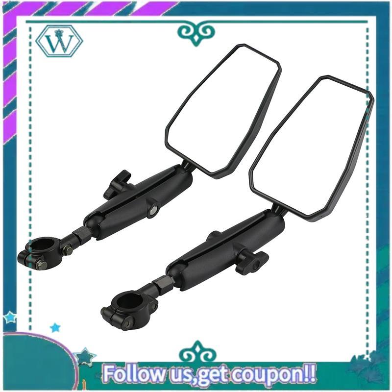 AA92-Universal Angle Adjustable Motorcycle Mirror With 7/8Inch Handlebar Mount And 8/10Mm Screws For Bike Scooter Moped Parts