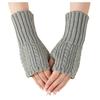 Nové krátkoprsté rukavice s odhalenými prsty pro ženy Podzim a Zima Pletené vlněné návleky Teplé a odolné proti chladu Módní návleky na paže s odhalenými prsty