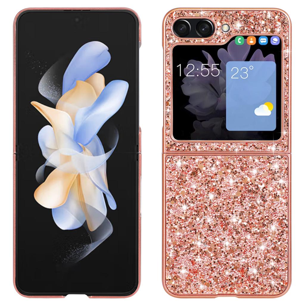 For Samsung Galaxy Z Flip6 5G Case Electroplating TPU Frame PC Back Glitter Phone Cover