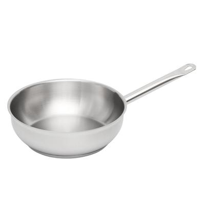 KIPROSTAR Kommersiell Konisk Panna 24cm Djup Stekpanna Rostfritt Stål Stekpanna Wokpanna Tre-lagerskonstruktion Induktionskompatibel