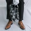 Men Derbys Oxford Print Personality Nightclub Leather Business Shoes Men's Tuxedo Wedding Dance Shoes Plus Size