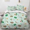 Cartoon Avocado King Queen Duvet Cover Fruit Funny Expression Bedding Set for Kids Teens Adult Green Quilt Cover with Pillowcase
