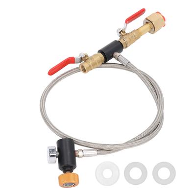 CGA320 G1 Adaptateur de remplissage 2 cylindres Adaptateur de réservoir CO2 à double valve Tuyau avec manomètre