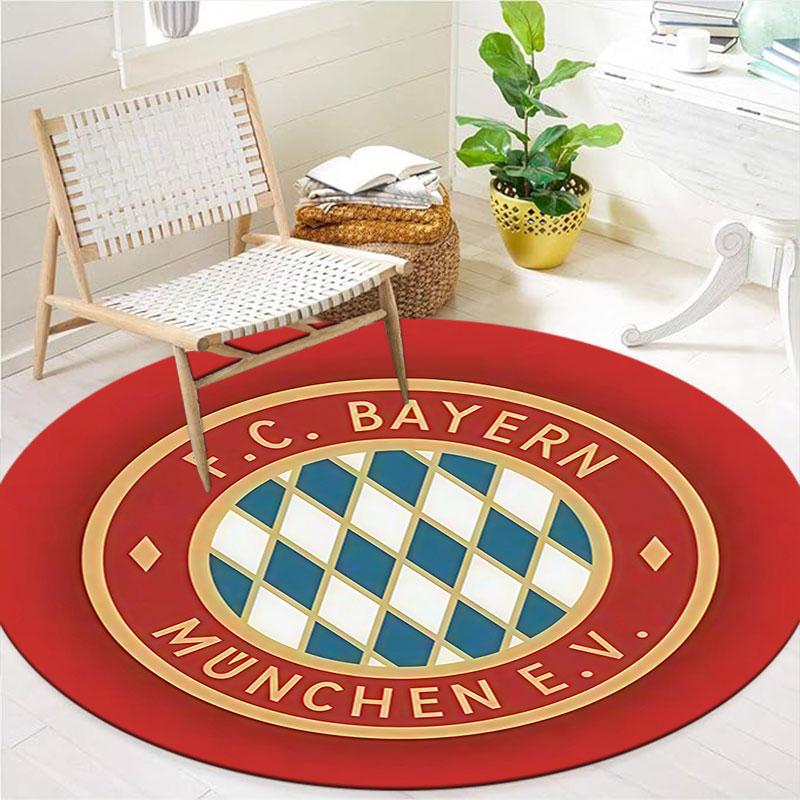 FC Bayern Munchen Round Area Rug,Carpet Rug for Living Room Bedroom Sofa Playroom Decor,Non-slip Floor Mat
