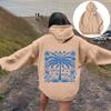Womens Oversized Hooded Sweatshirt With Palm Tree Print Drop Shoulder Long Sleeve Fleece-Lined Casual Streetwear