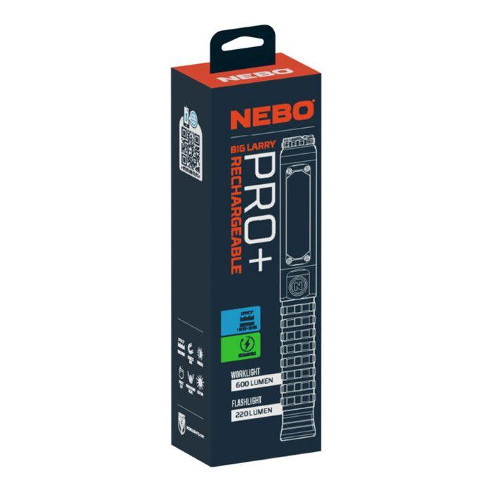 Torche De Travail - NEBO - Big Larry 3 - 600 Lumens - Aluminium Anodisé - 7 Modes D'éclairage