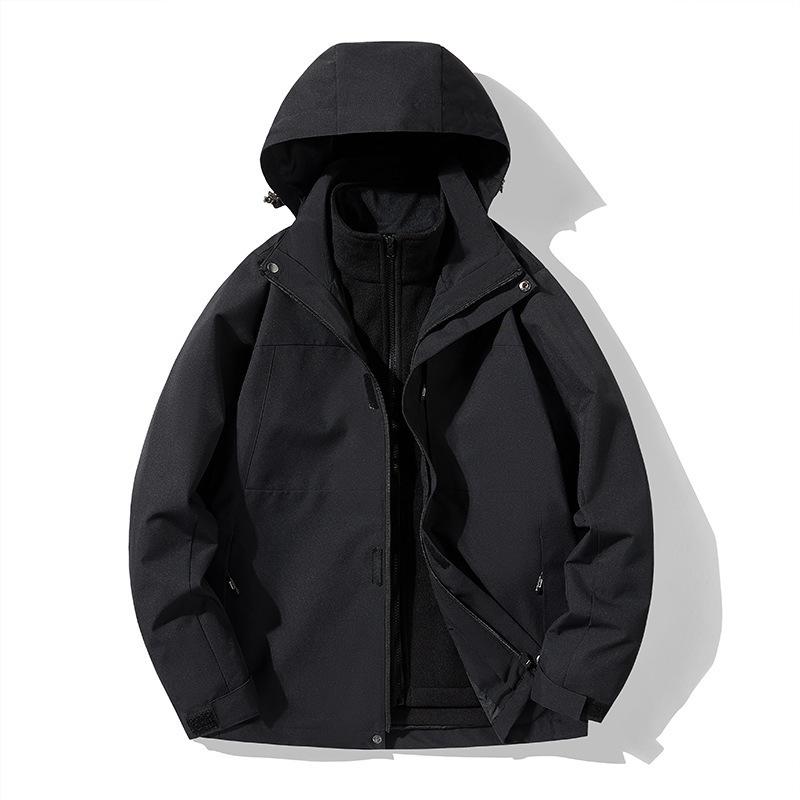 New Outdoor Jacket for Women, Windproof and Waterproof Three-in-one Detachable Two-piece Set, Thickened