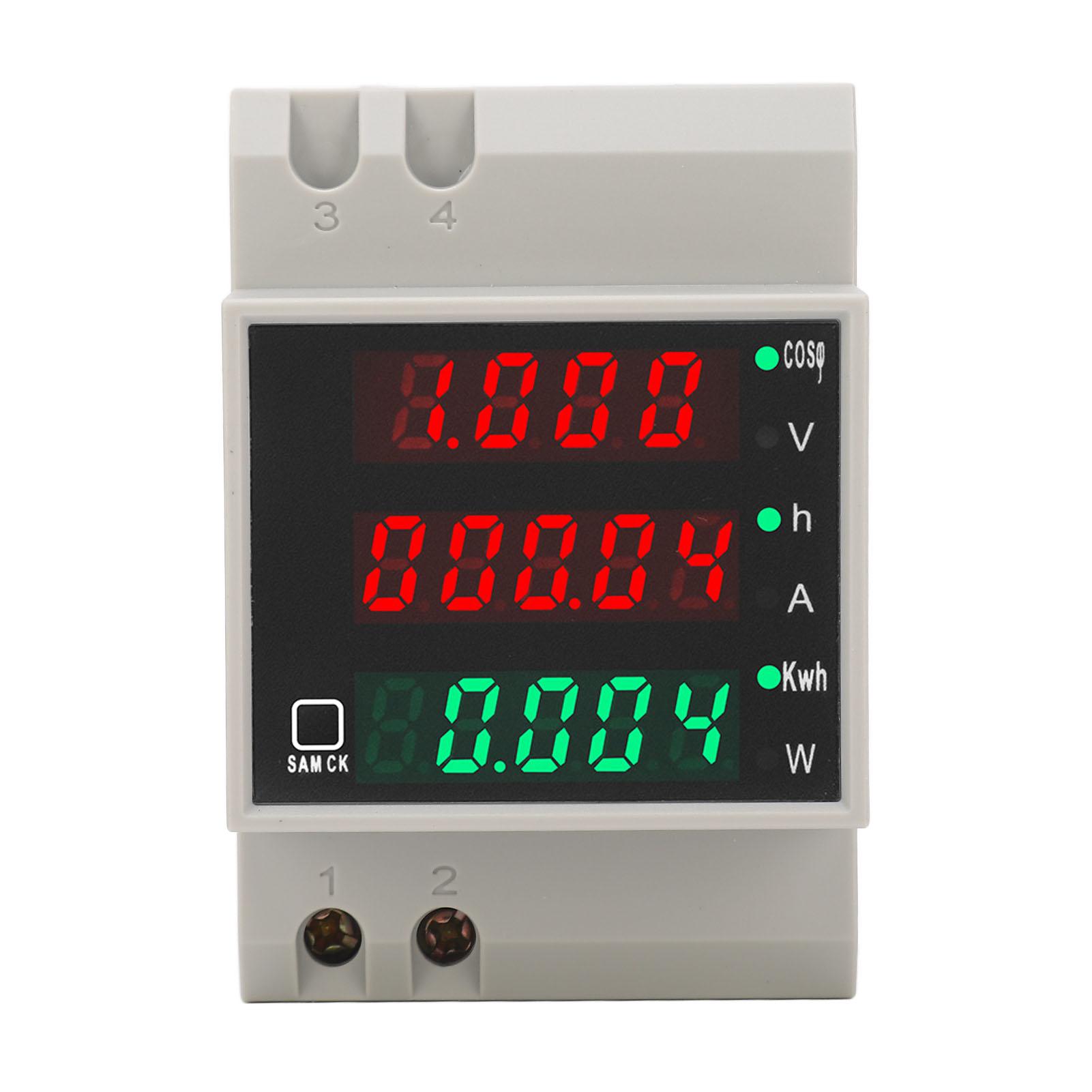 

AC80‑300V 100A DIN Rail Power Meter Digital Display Voltage Current Time Power KWh Multifunctional Voltmeter