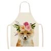 Kuchař Olej a skvrny Zástěra Květinová Roztomilý zvířecí vzor Lněná zástěra Home Clean Vaření Pečení Kuchyňská Zástěra 47X38CM 68X55CM
