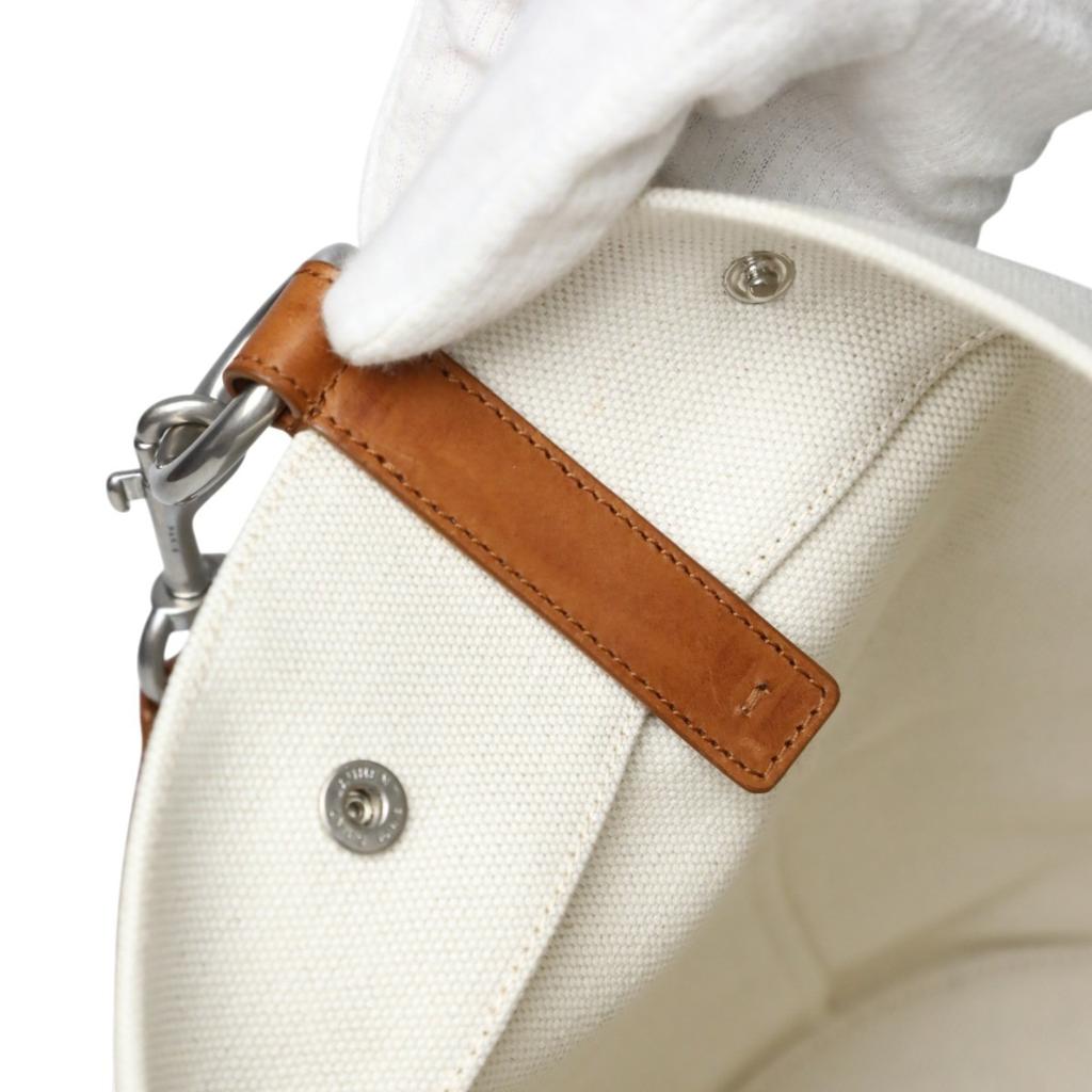 SAINT LAURENT Rive Gauche Shoulder Bag canvas Natural x brown unisex VLR669299 Used