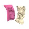 Stampo per vasi in silicone per calcestruzzo per ragazza gatto, vaso per fiori succulento, argilla, cemento, gesso, stampi per vasi da fiori per giardino domestico fai da te