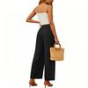 Women's Loose-fitting Wide-leg Pants, Casual Loose-fitting Pants, High-elastic Waistband, Long Pants With Pockets