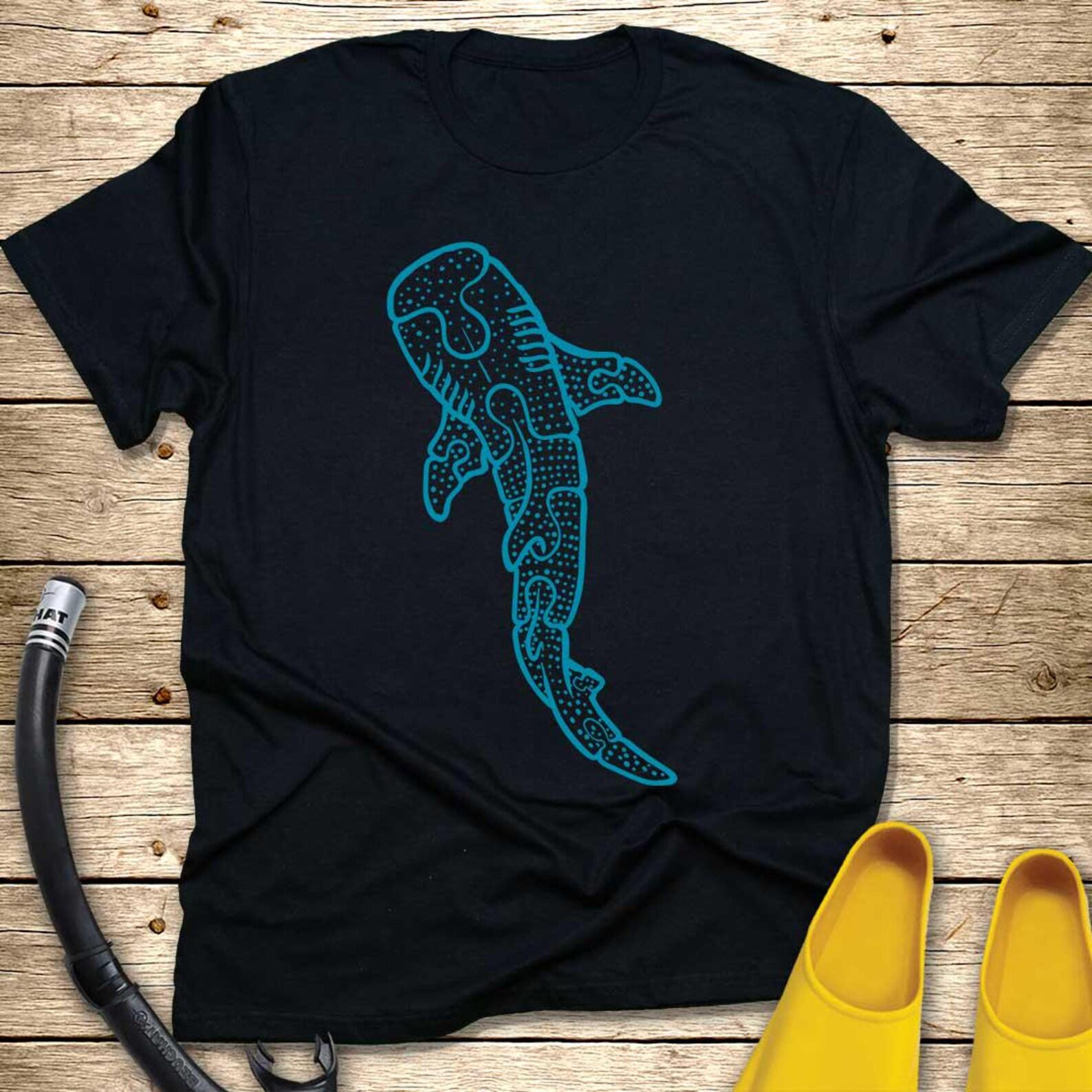 Shark and Whale Puzzle T-Shirt | Marine Animal Jigsaw Tee 2XL