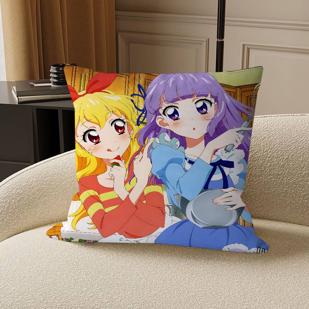 Aikatsu! Cushion Cover Car Throw Pillow Case For Sofa Car Christmas Gift 40x40cm 45x45cm