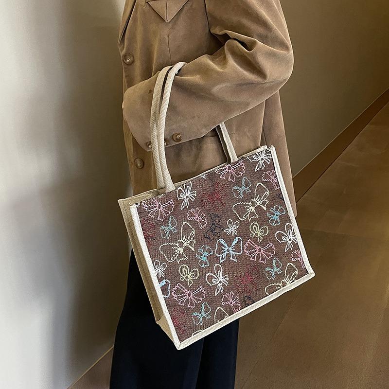 Women's bag spring new trend shoulder bag large capacity cotton and linen fashion work commuter tote bag