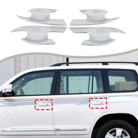 

Silver ABS Outer Door Bowl Trim Cover for Toyota Land Cruiser LC300 +