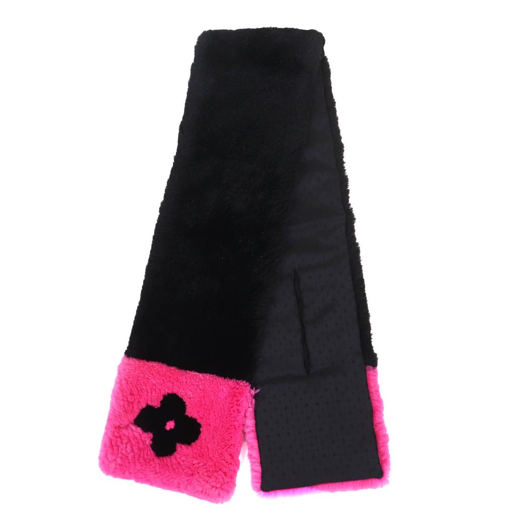 LOUIS VUITTON Scarf LV in the City Black pink Beaver Women M70872 Used