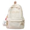 Schoolbag New Mori Ins High-value Fresh and Sweet Candy-colored Striped Backpack High School Students Large-capacity Backpack