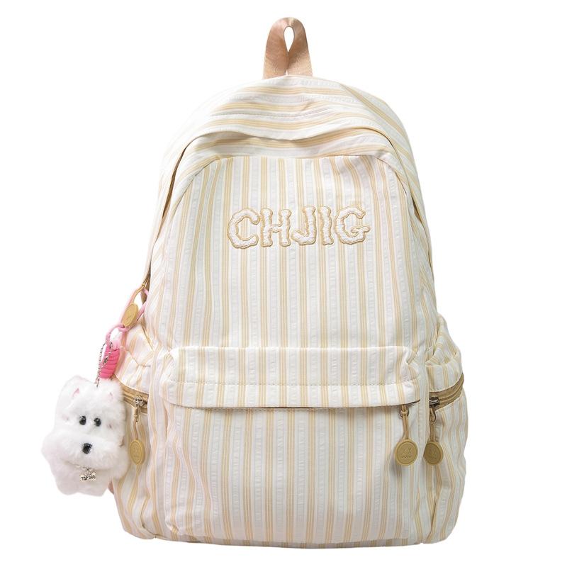 Schoolbag New Mori Ins High-value Fresh and Sweet Candy-colored Striped Backpack High School Students Large-capacity Backpack