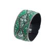Cross-Border Bohemian Gemstone & Crushed Stone Bead Leather Bracelet for Women with Stainless Steel Magnetic Clasp