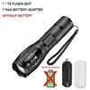High Power T6 LED Flashlights Camping Torch 5 Light Modes Zoom Light Aluminum Alloys Waterproof Material External 18650 Battery