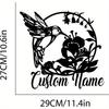 Custom Metal Hummingbird Sign - Metal Garden Sign & Mother's Day Gift, Hummingbird Welcome Sign with Metal Bird Art for Gardeners, Decorative Sign