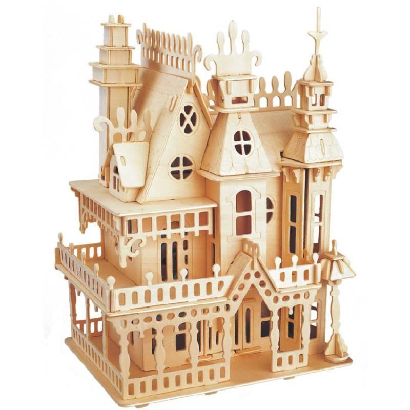Fantasy Villa Model House Kit 3d Puzzle Model Set Woodcraft Construction Toy