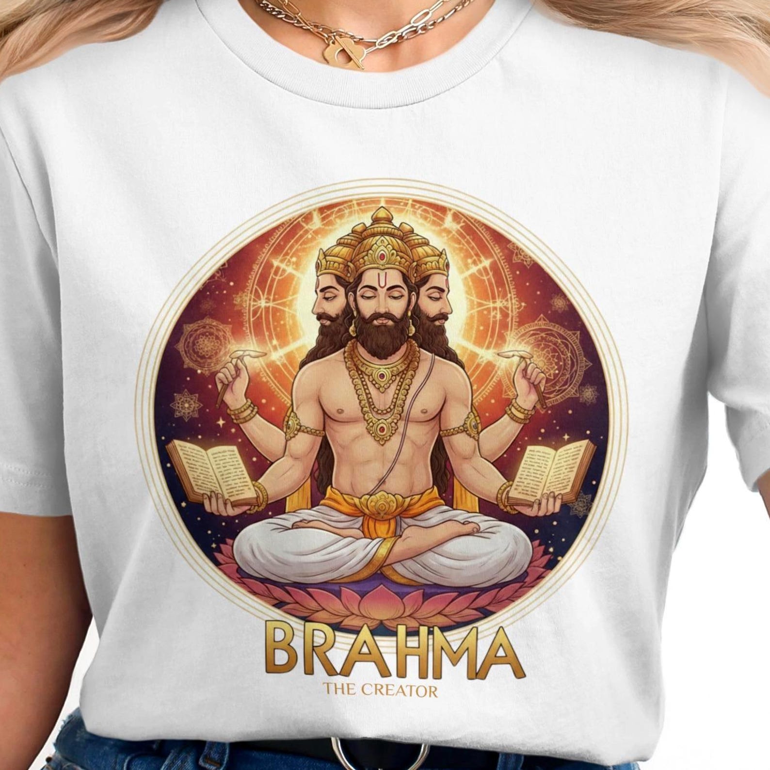 Brahma T-Shirt | Hindu Mythology | Vintage India God Tee 2XL