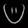 Chic Stylish Braidal Jewelry Sets High End Crystalline Zirconia Women Nuptial Wedding Occasion Earrings Pendant Necklace Set Engagement Color