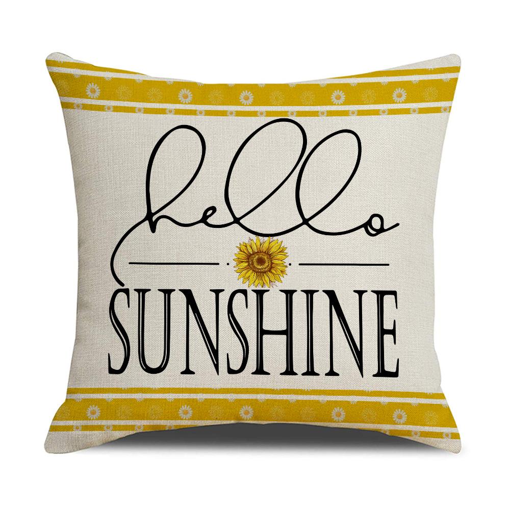 New Fresh Little Daisy Pillow Case Line Print Sunflower Home Living Room Sofa Pillow Case Cushion