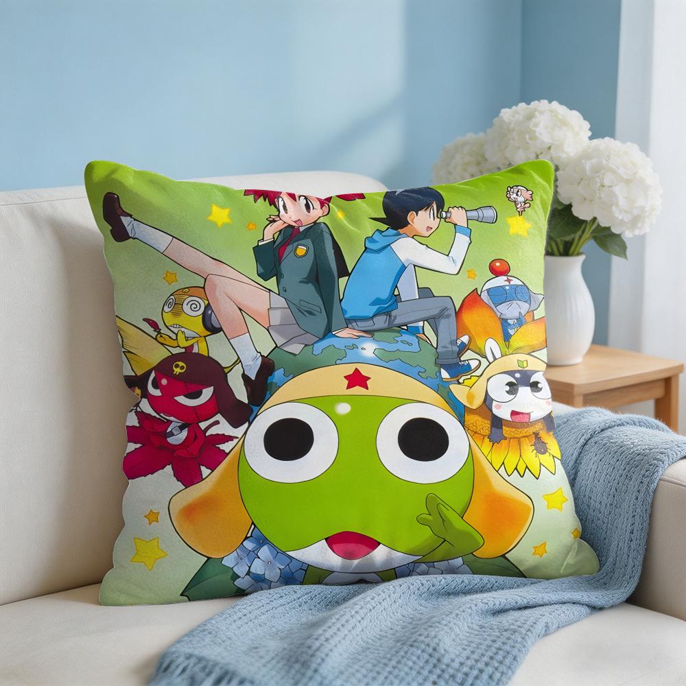 Cartoon Keroro Gunsou Frog Cushion Cover Square Pillow Bedroom Sofa Leisure Comfort Living Room Home Decoration X