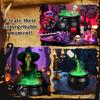 Haunting House Fog Pot Machine Set Witch Cauldron with Floating Potions Bottle and Diffuser Fog Maker Halloween Decors