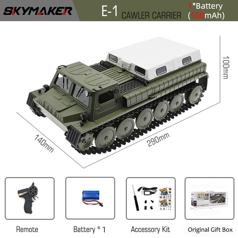 Wpl E-1 1/16 Rc Tank Toy 2.4G 4Wd Super Crawler Tracked Remote Control 1:16 Off-Road Vehicle Electric Kids Rc Toys For Boys