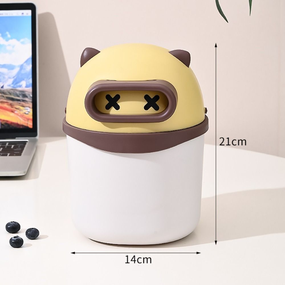Trash Cans Desk Wastepaper Basket Cosmetics Holder Mini Garbage Cans with Lid  Bedside