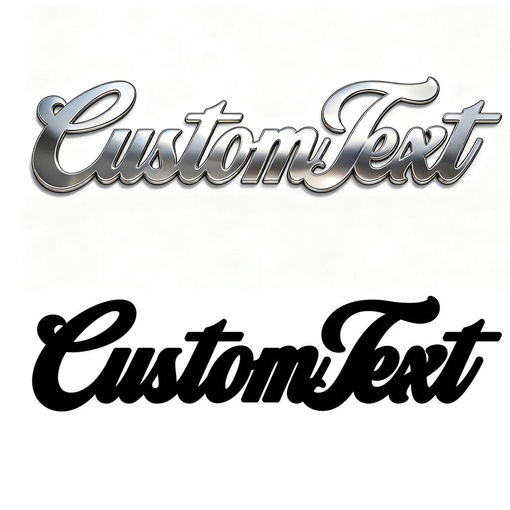 Stainless Steel Waterproof Custom Text Font 3d Metal Stickers Car Body Decal Creative DIY Decaration Silver Color Accessories