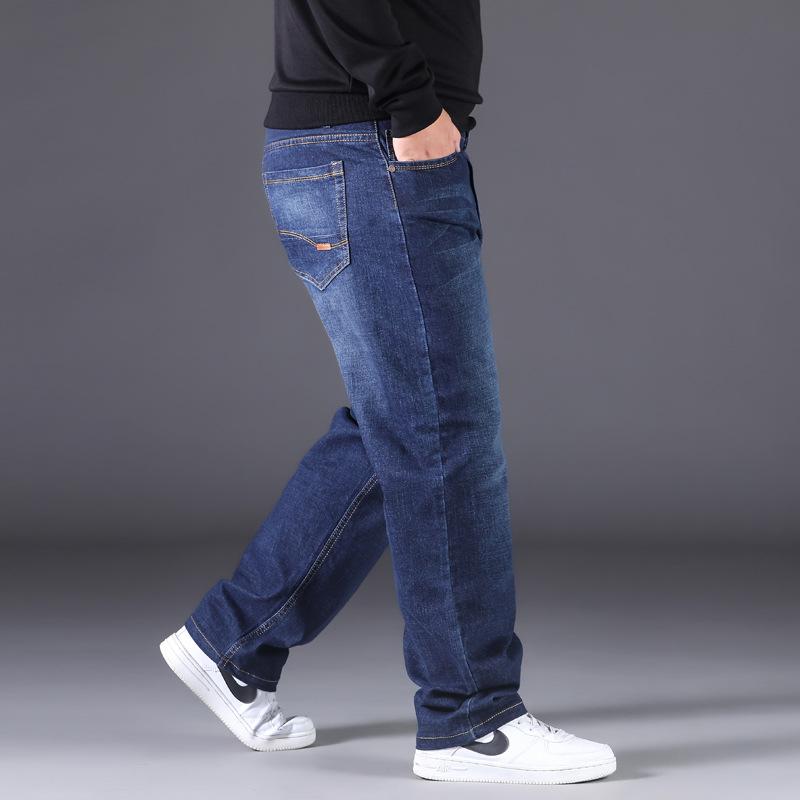 Jeans Men's Plus Size Men's Fat and Wide Leg Pants Straight Leg High Stretch Men's Pants