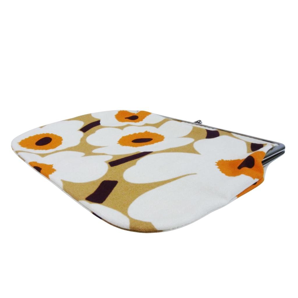 Marimekko Mini Unikko Puolikas Kukkaro Pouch (Caramel, Cream, and Warm Orange) - Women's AccessoryCosmetic Pouch