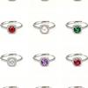 Princess Diana Style Zodiac Stone Ring with Colored Gemstones & Diamonds in S925 Silver
