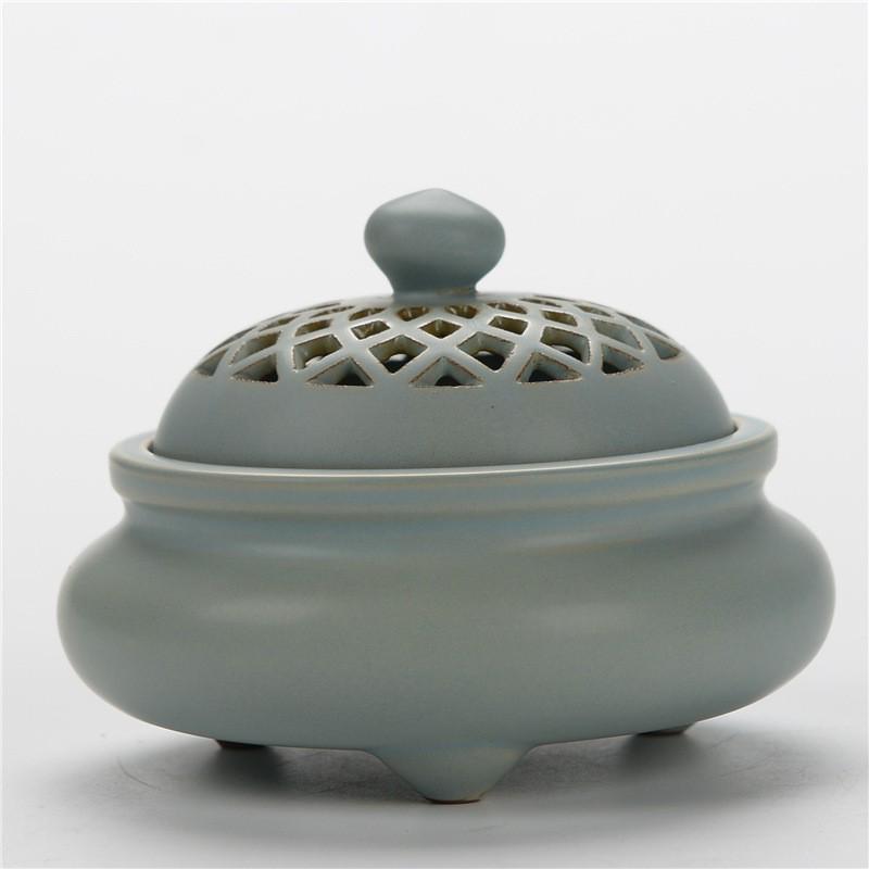 Antique Small Ceramic Incense Burner for Indoor Aromatherapy & Tea Ceremonies