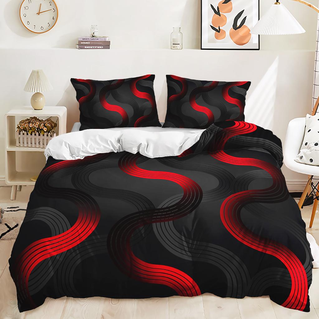 Heimtextilien 3D Digitaldruckmuster Verschiedene Größen Bettbezug Kissenbezug Schlafzimmer (3-teiliges Set) Bettwäsche-Set