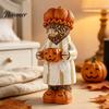 Charming Fall Housewarming Presents Halloween Highland Cow Figurine, Resin Statue with Pumpkin Mug, Spooky Seasonal Tiered Tray Decor Farmhouse