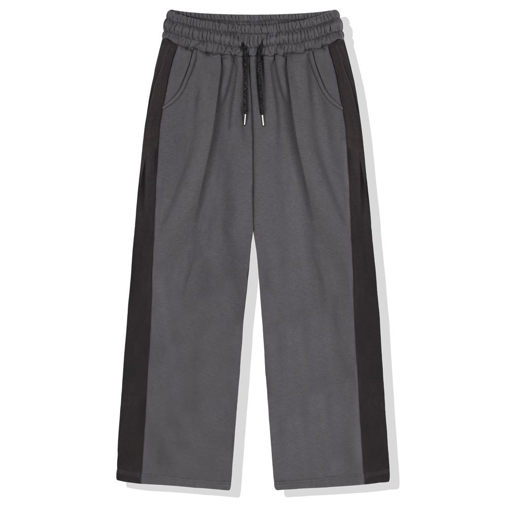 ULIFEZIP Ready Women Color Block Wide Pants_Dark Gray [Ulzt_0603]
