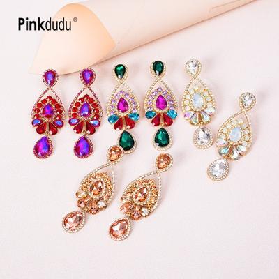 Teardrop Dangle Earrings Rhinestone Accent Vintage Earrings Classic PD1052